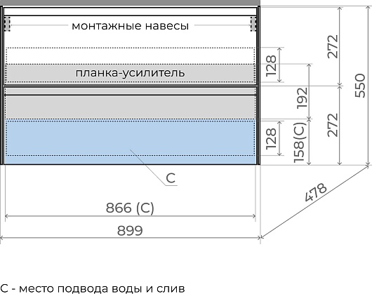 Style Line Тумба под раковину Лима 90 Plus подвесная эмаль белая матовая – картинка-9